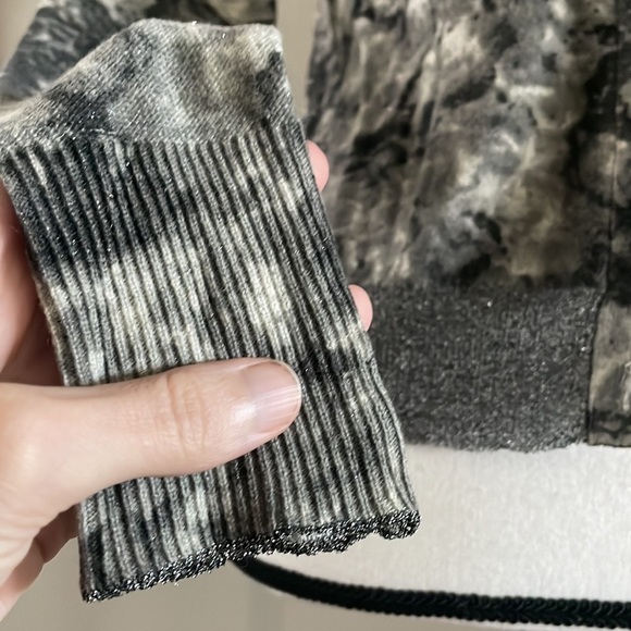 Sparkle metallic grey silver black fine knit ribbed cardigan sweater xs small - Picture 11 of 16